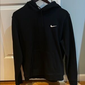 Nike Men's Black Hoodie with White Logo